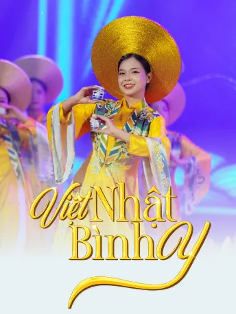 Việt Nhật Bình Y — key visual with a dancer in a golden hat and royal-yellow costume