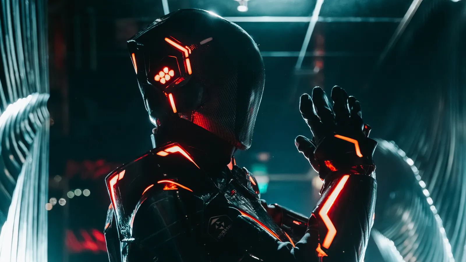 TRON ARES Suit — helmet detail